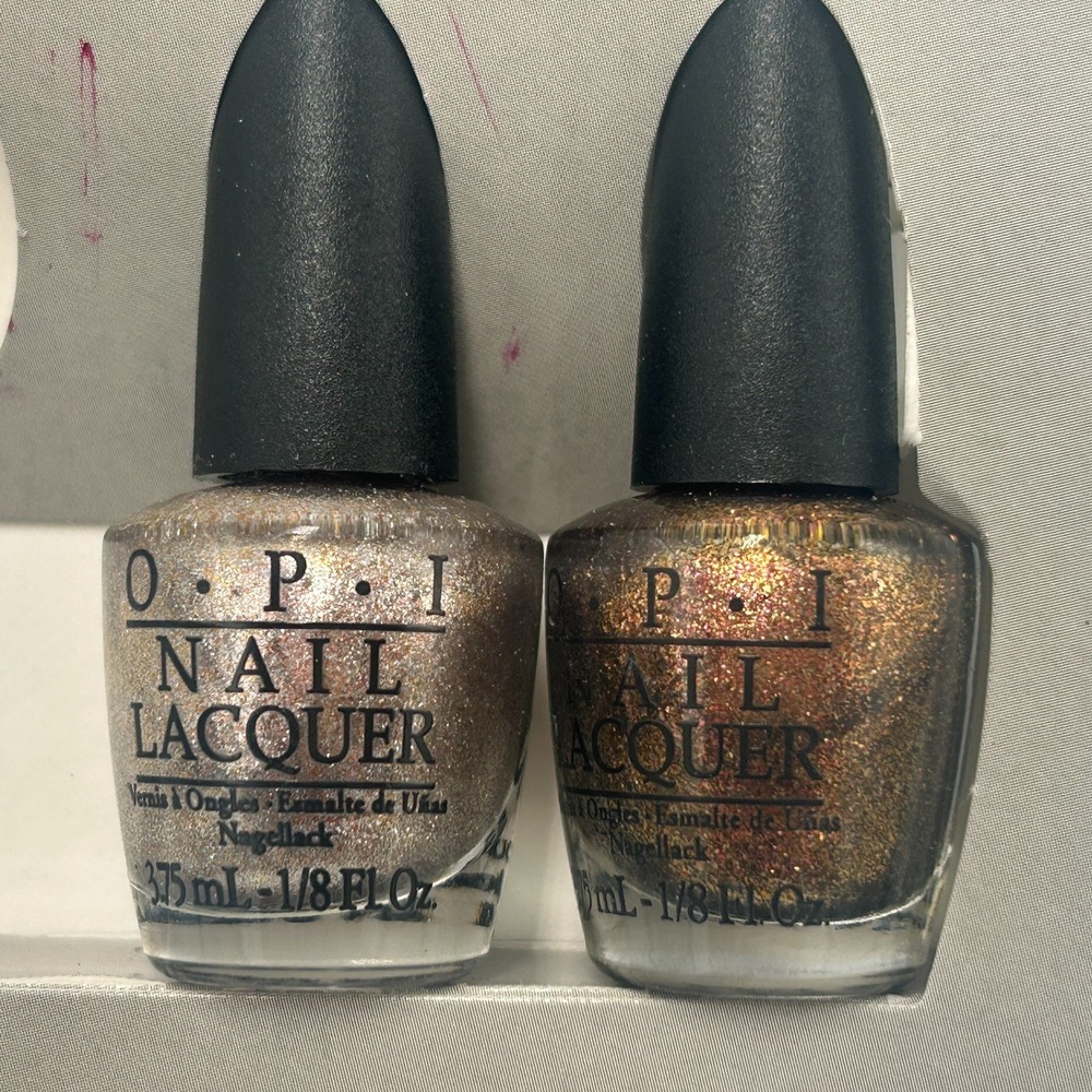 OPI Nail Polish MUPPETS MOST WANTED Mini 2 Bottles Sparkle Gold Silver Lacquer - Picture 5 of 5